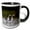 Black/White, variant on 3drose, Clarks Grebe Pair, Courtship Display, 11oz Magic Transforming Mug