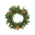 thumbnail image 2 of Bcylexb Christmas Door Wreath, 15.7" Snowy Christmas Pine Wreaths for Front Door Frosted Needles Golden Bells with Red Bow for Winter Holiday Window Wall Decor, 2 of 8