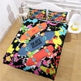 thumbnail image 2 of Set de edredón Skateboards Microfiber Duvet Funda Almohada Shams Boys Durmiente Artículos para el hogar Dibujos animados Imprimir Juego de camas M 3 piezas Sweethay  HA012069-04, 2 of 7