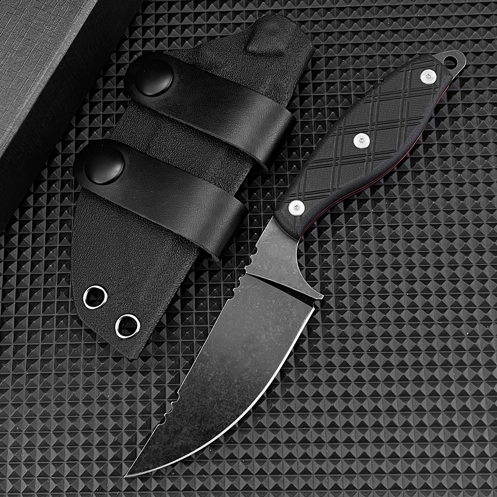 8Cr13Mov Steel EDC Fixed Blade Utility Knife - G10 Handle Full Tang Everyday Carry Cutting Tool