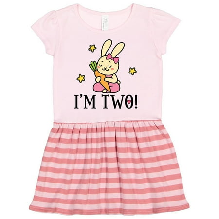 

Inktastic 2nd Birthday Bunny Rabbit 2 Year Old Girl Gift Toddler Girl Dress