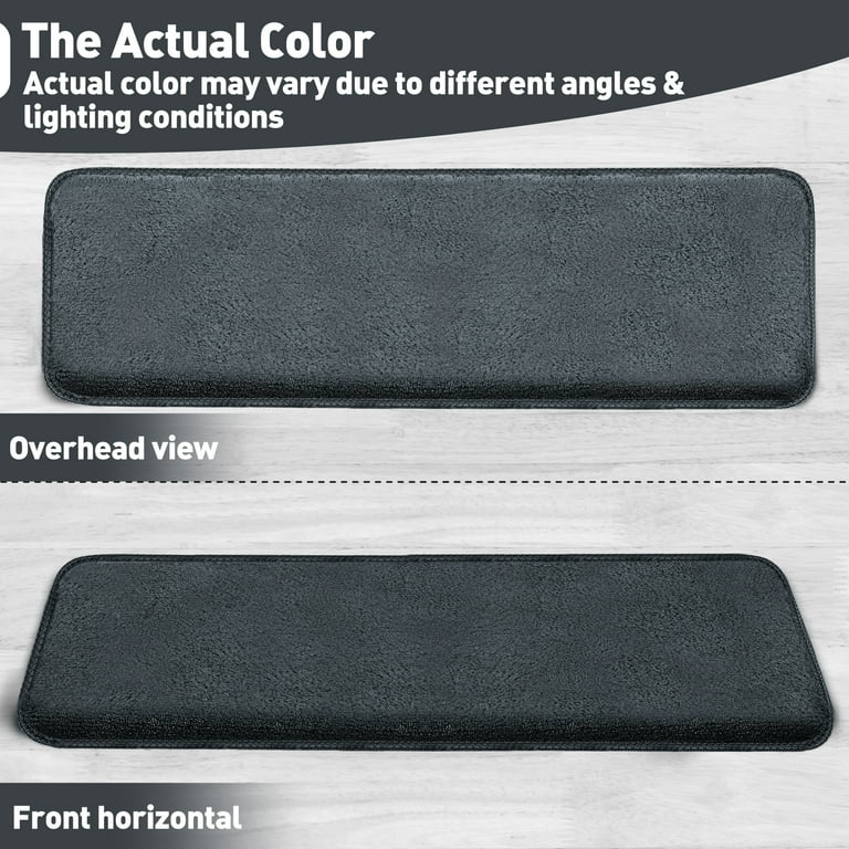 PURE ERA Non-Slip Plush Bullnose Carpet Stair Treads Set of PURE ERA Non-Slip Plush Bullnose Carpet Stair Treads Set of