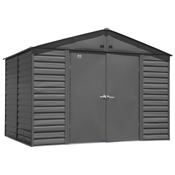 Arrow Select 10 x 8 x 8 ft Charcoal Steel Storage Shed