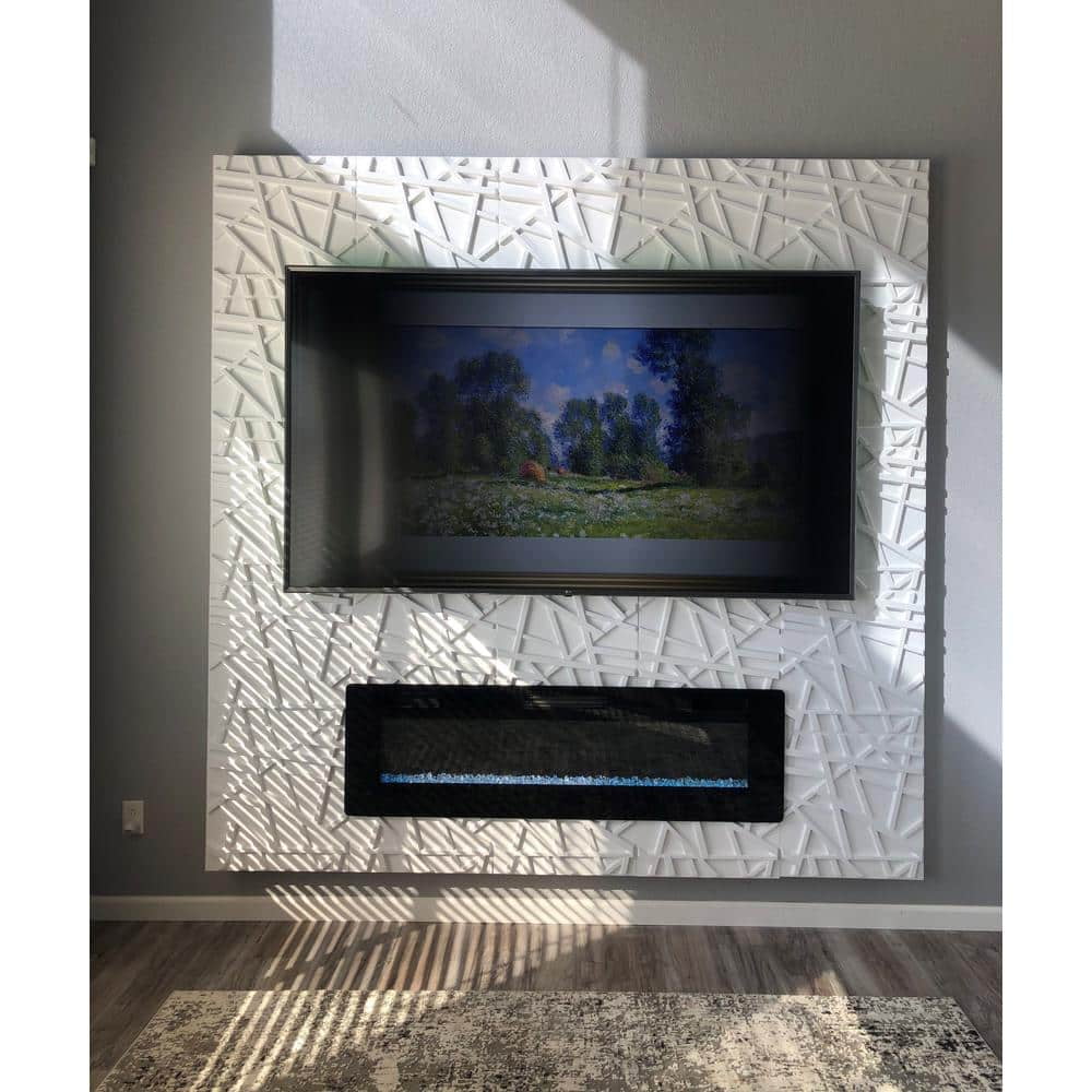 Art3d 19.7" x 19.7" ‎3D PVC Wall Panels in White, 2ft x 2ft-12 Pack, Covering 32 Sq.ft