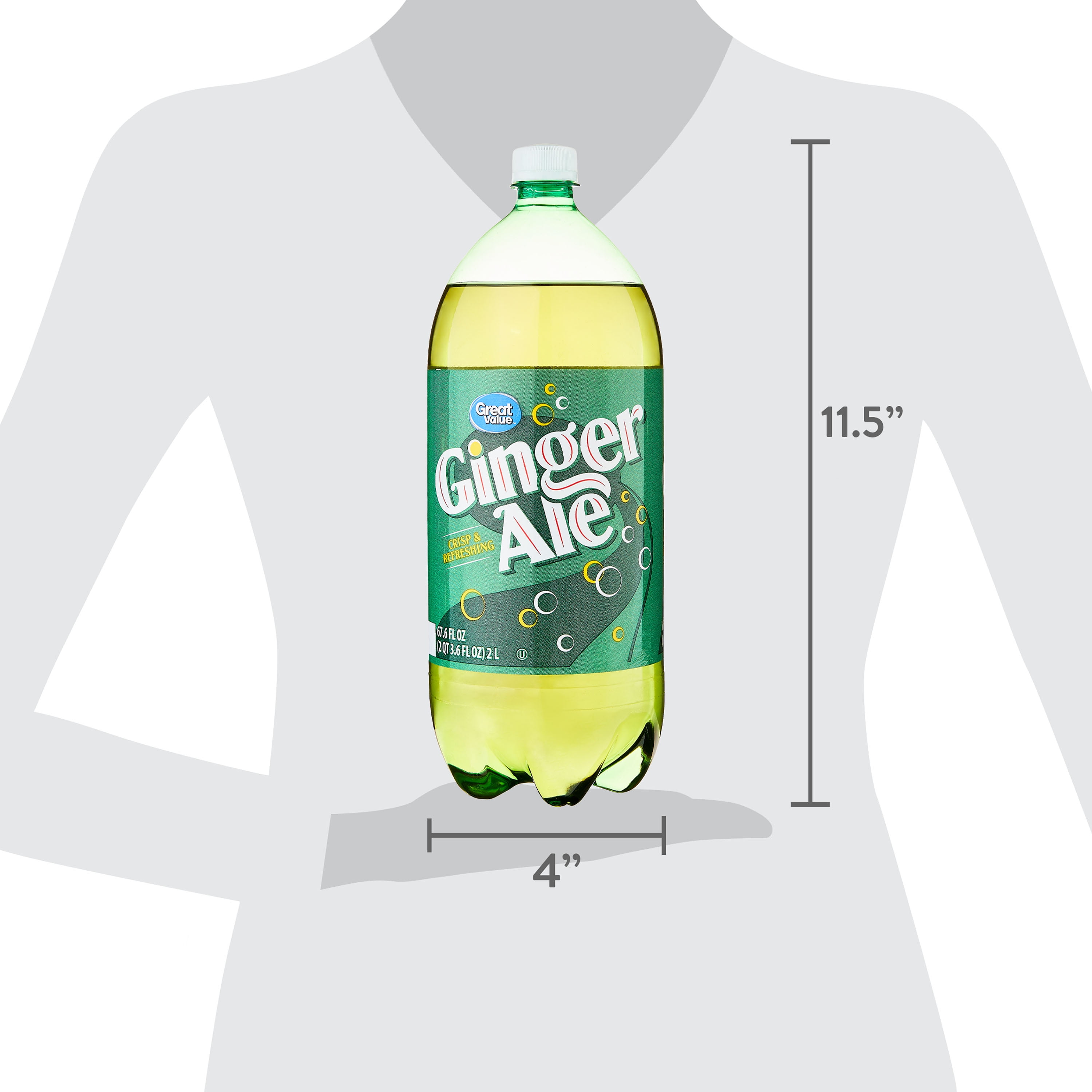 Great Value Caffeine-Free Ginger Ale, 2 Liter Bottle