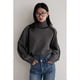 thumbnail image 5 of MEXZT Vintage Striped Sweater Women Patchwork Knitted Pullovers Korean Half High Neck Knitwear Winter Long Sleeve Loose Jumpers, 5 of 5