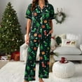 thumbnail image 5 of UngA Satin Christmas Pajamas Women Satin Button Down Christmas Tree Pajamas Classic Soft Women's Christmas Pajamas,Size M, 5 of 5