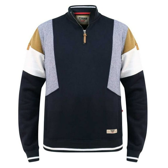 Duke Mens D555 Kenington Colour Block Zip Neck Kingsize Sweatshirt