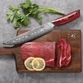 thumbnail image 6 of TURWHO 8inch Slicing Knife 67-Layer Japanese VG10 Damascus Steel Kitchen Meat Vegetables Fruits Slicer Chef's Slicing Knife WIth Red G10 Handle, 6 of 8