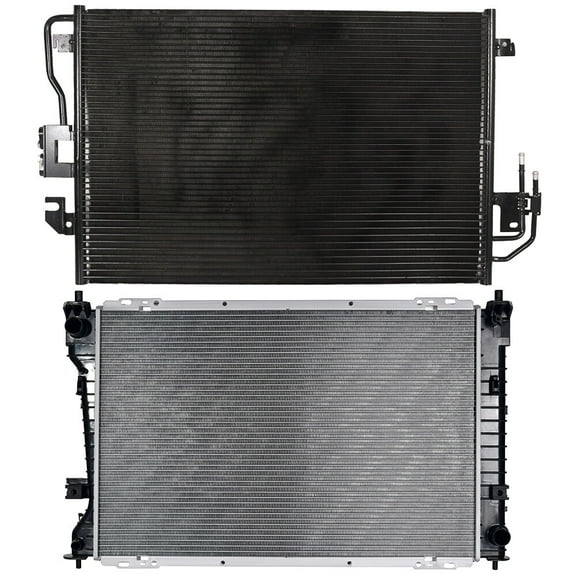 cciyu 3675 Condenser and 13040 Radiator Replacement for 2008-2012 for Ford for Escape 2008-2011 for Mazda for Tribute 2009-2011 for Mercury for Mariner