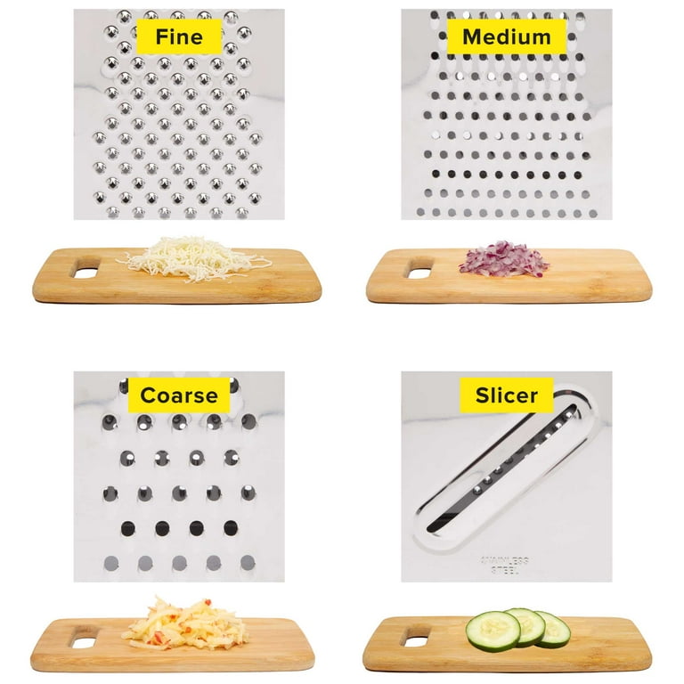 Tasty Stainless Steel Box Grater with Storage Container, Royal