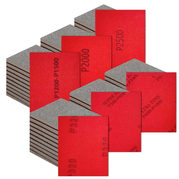 YUNLEISHOP 60-Piece Sanding Sponge Block Set, Assorted Grits P320-P2500, Dry Sanding for Wood, Paint & Surface Finishing