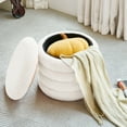 thumbnail image 4 of YINIX Pouf Ottoman with Storage, Cloud-Shaped Teddy Fabric Ottoman for Living Room, Bedroom,White, 4 of 6