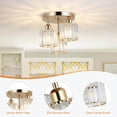 thumbnail image 4 of Lighting Fixtures Modern Semi Flush Mount Ceiling Light,3-Light Crystal Close to Ceiling Light Fixtures,Golden Kitchen Light Fixtures with Clear Crystal Shade,Hallway Light Fixtures for Hallway Bedro, 4 of 8