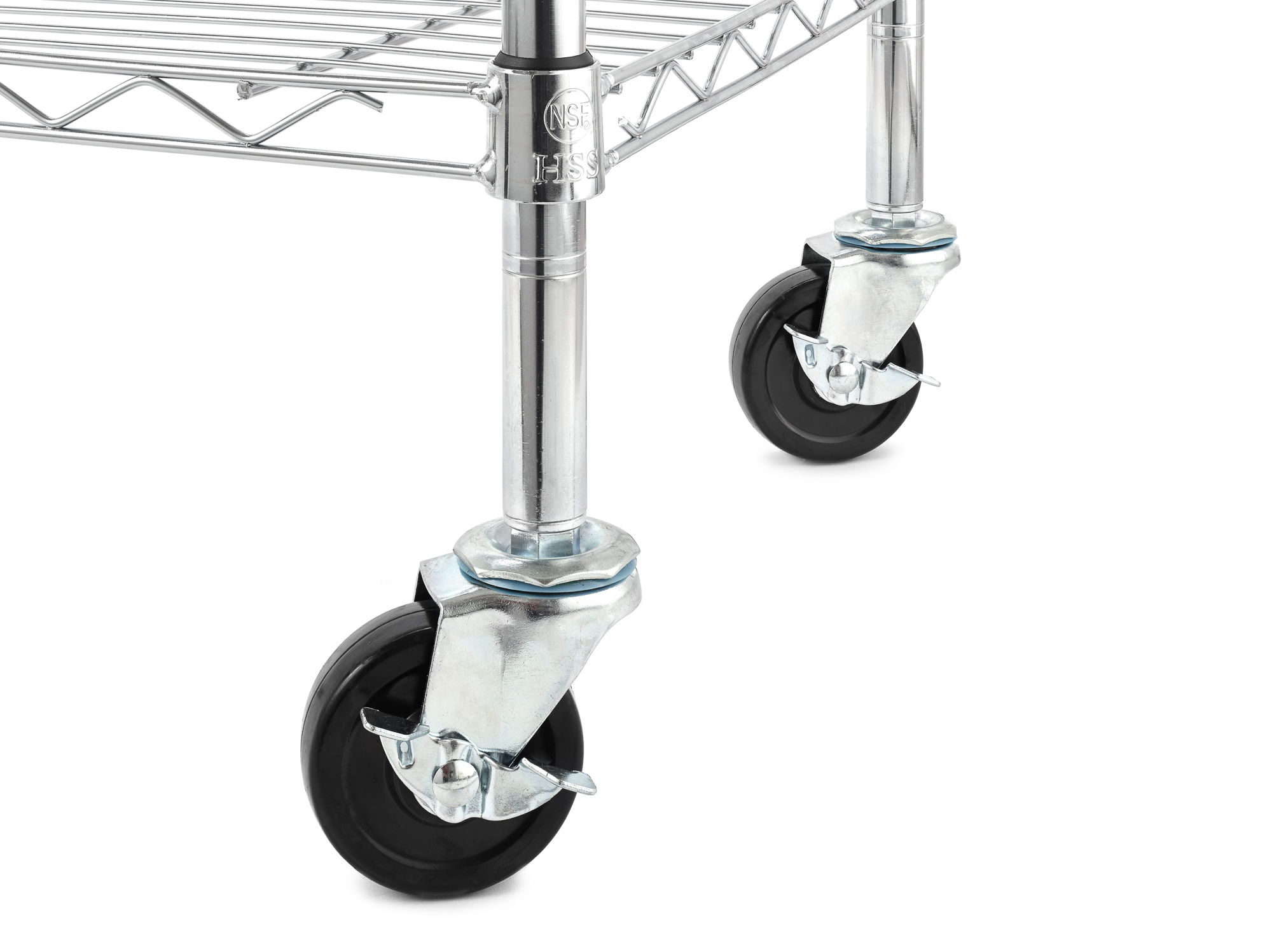 Hyper Tough 4 Shelf Steel Wire Shelving Tower with Caster 16"Dx16"Wx57.4"H, Chrome