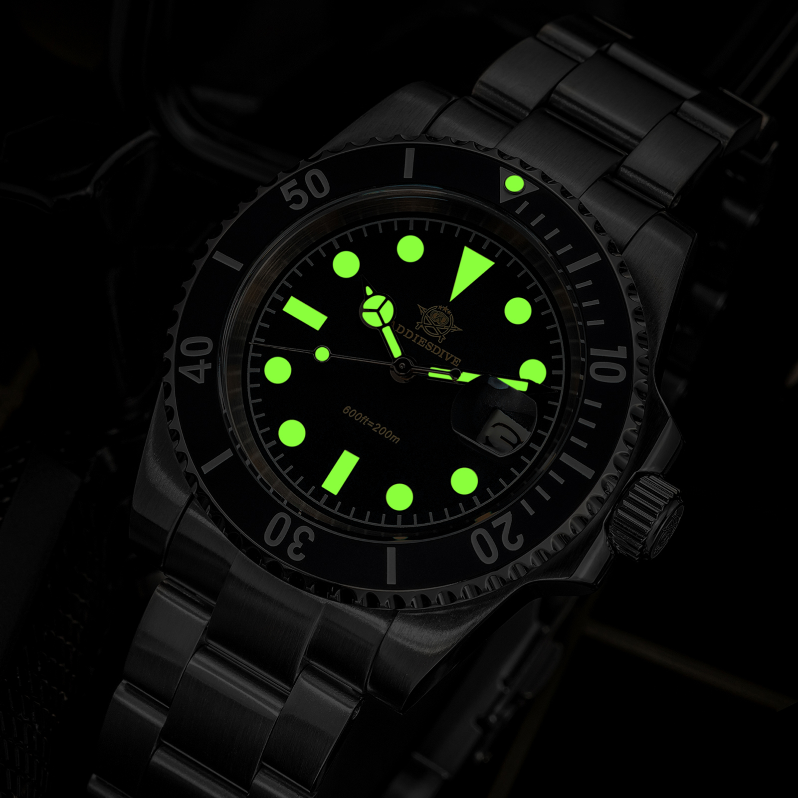ADDIESDIVE Professional Diver Watch for Men 200M Waterproof, Ceramic Bezel, Japanese Quartz Movement,  Super Luminous Watch for Swimming & Diving