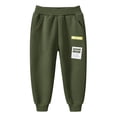 thumbnail image 2 of Boys Pants Pocketed Cozy Cartoon Print Elastic Waist Trousers for Everyday Wear Army Green 2 Years-3 Years, 2 of 6