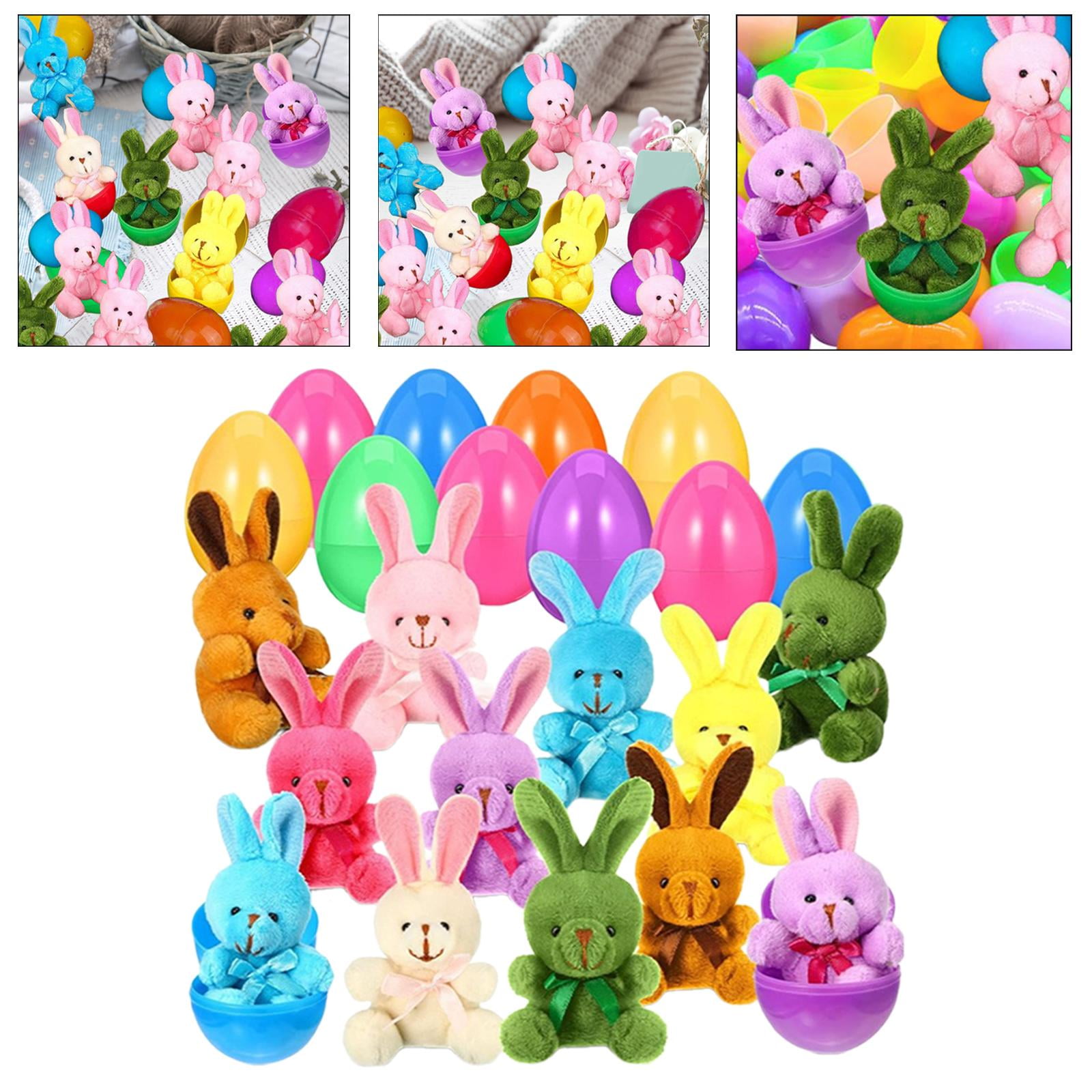 balikha 12 Pieces of Easter Eggs Pre -filled with Luxury Toys, Stuffed s Colorful Basket s for Adults, Girls, Boys,