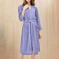 thumbnail image 2 of JGTDBPO Robes For Women Classic Unisex Premium Cotton Thick And Fleece Night Gown Plush Long Terry Clothes Household Sashes Loungewear Clothes Flannel Hooded Warmth Beibei Fleece Bathrobe Long Pajamas, 2 of 4