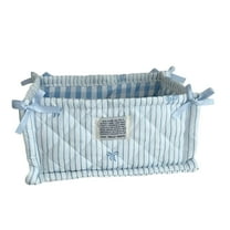 Cute Storage Basket Fabric Toy Organizer-Bow Preppy Desktop Storage Box Quilted Folding Storage for Gifts Home Decor Cute Storage Basket Desk Organizer for Home 11x7x5Inch