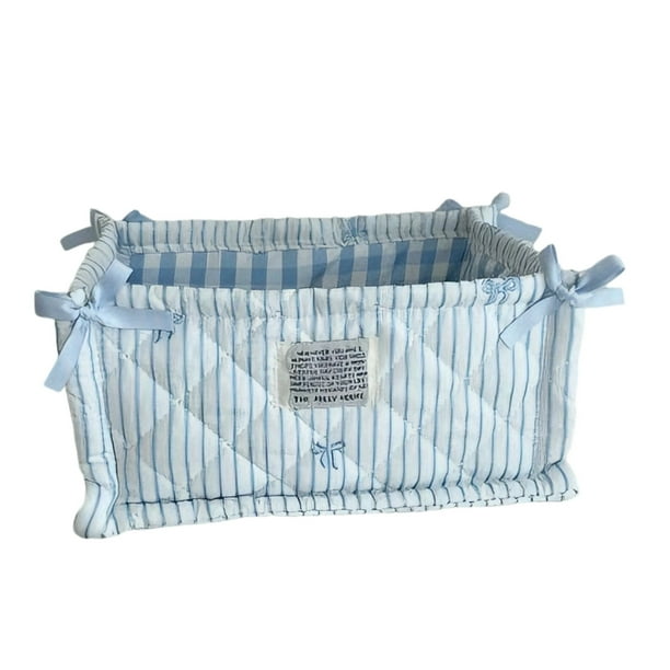 Cesta organizadora de escritorio para aperitivos y artículos diversos. Soporte de algodón para cosméticos para el hogar, dormitorio y baño. Control del desorden. Organizador de objetos pequeños para