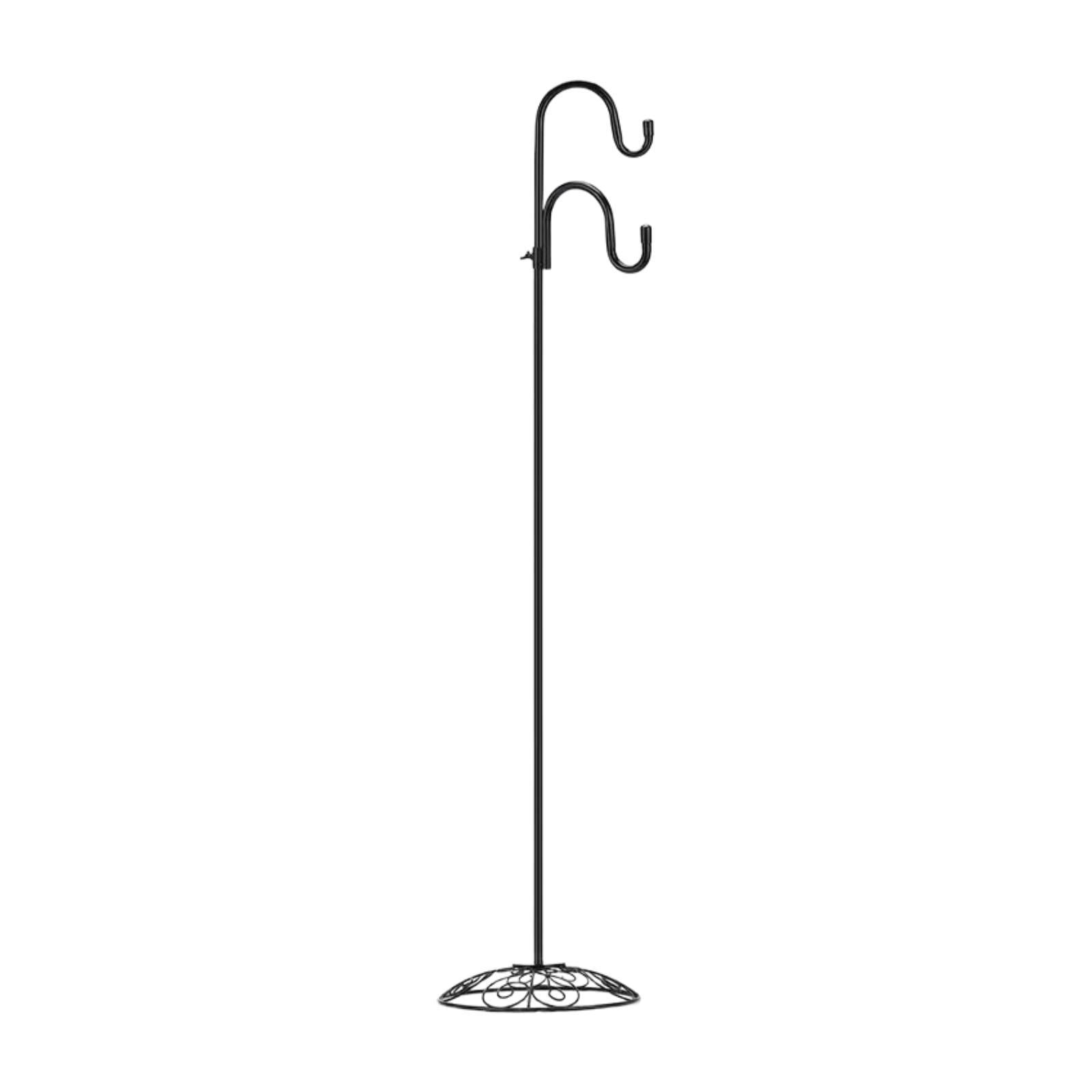 Shepherds Hook Stand Wind Chime Flower Pot Holder with Rustproof Iron for Indoor Outdoor Lawn Spaces