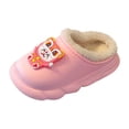 thumbnail image 3 of Girls Slippers Winter Cute Cartoon Warm Outdoor Shoes Indoor Fall Soft Sole Open Toe Slip On Kids Shoes Pink Sizes 5.5-6 Y, 3 of 10