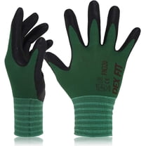 DEXFIT FN320 Forestgreen Multipurpose Nylon Work Gloves (Firm Grip, Durable Foam, Medium) - 3 Pairs