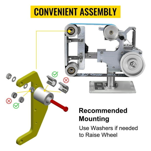 VEVOR Belt Grinder 2 x 72 Wheel Set Complete Belt Knife Grinder Wheel Set Aluminum Belt Grinder Wheel Crowned for Knife Grinder 4 Drive Wheel 5 8 Bore 3 Tracking 2 Idler Wheels