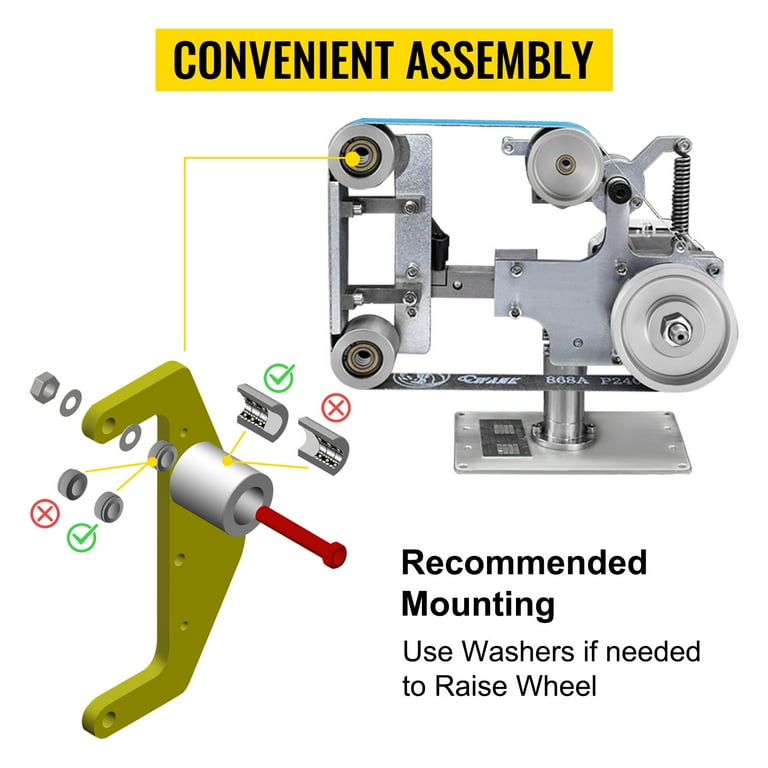 Belt sander drive wheel outlet