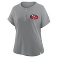 thumbnail image 4 of Women's Fanatics Heather Gray San Francisco 49ers Oversized-Hometown Premium Henley Shirt, 4 of 5