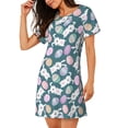 thumbnail image 2 of Fotbe Cute Rabbit Easter Bata de Dormir para Mujer con Estampado, Camisón de Algodón de Manga Corta, Ropa de Dormir Casual, 2 of 6