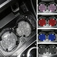 thumbnail image 4 of TiokMc 4 Pack Bling Car Coasters, Universal Anti-Slip Silicone Cup Holder with Crystal Rhinestones, Stylish Auto Interior Accessories, Pink, 4 of 8