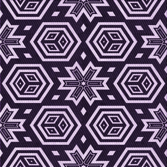 Ahgly Company Indoor Square Patterned Deep Purple Area Rugs, 7' Square