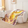 thumbnail image 2 of Erosebridal Magical Angel Princess Throw Blanket for Couch 50x60, Rainbow Gold Clouds Plush Blanket, 2 of 7