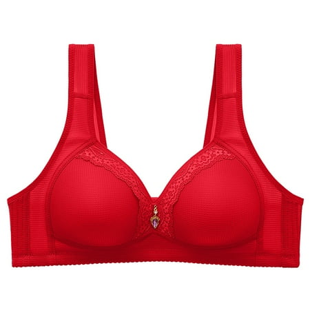 

COBKK Womens Seamless Underwear Everyday Bras Women s Lace Sexy Comfortable Breathable Anti-exhaust Printing Non-Wired Bra Womens Underwear Pretty Red Daily Fitting Comfy Dressy Casual Bra Underwear