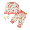 thumbnail image 1 of Gibobby Conjunto para bebé niña Conjunto de ropa de 2 piezas con estampado de flores y manga larga para niñas pequeñas(Blanco,3-6 Meses), 1 of 5