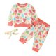 thumbnail image 1 of Gibobby Conjunto para bebé niña Conjunto de ropa de 2 piezas con estampado de flores y manga larga para niñas pequeñas(Blanco,6-9 Meses), 1 of 5