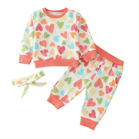 

Youmylove Toddler Girls Winter Long Sleeve Flower Printed Tops Pants 2PCS Outfits Baby Clothes Set Child Clothing