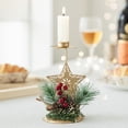 thumbnail image 4 of MXTPOV Metal Star Candle Holder, Golden Candlestick Holders with Pinecones Ornaments, Vintage Christmas Candle Holder for Xmas Table Centerpieces Fireplace, 4 of 5