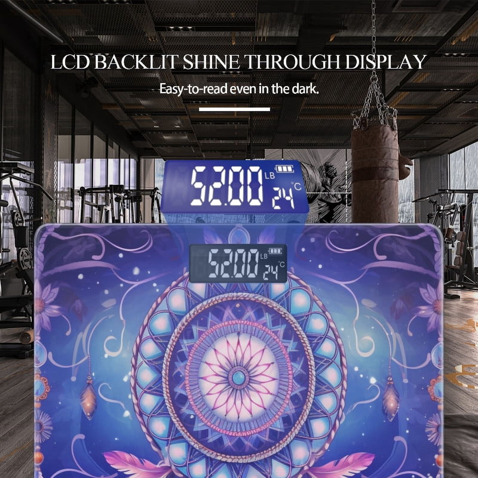 High Precision Body Weight Scale Smart Bathroom Scales with Large LCD Display(400lbs),Decorative for Bedroom-Dreamcatcher With Feathers And Crystals