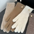 thumbnail image 3 of Wool Gloves, Winter Long Gloves for Women, Touchscreen Wool Knit Glove for Cold Weather,White, 3 of 5