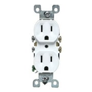 Leviton M12-05320-WMP 15 Amp Duplex Receptacle Grounded, White, 10-Pack