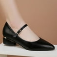 thumbnail image 4 of Aayomet Crock Thongs Fashion Summer And Autumn Women Casual Shoes Pointed Toe Buckle Solid Color Low Heel Thick Heel,Black 8, 4 of 5