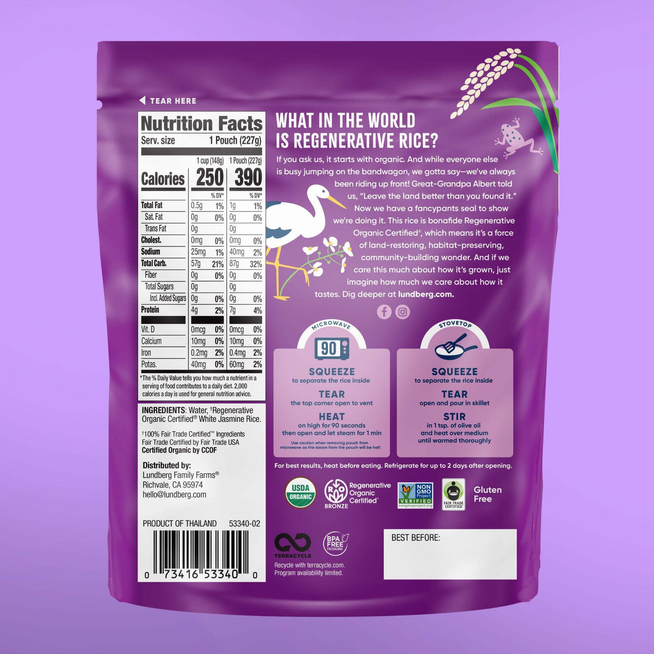 Lundberg Organic 90-Second White Jasmine Rice - 6ct, 8oz