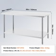 thumbnail image 2 of KFFKFF Stainless Steel Worktables,30 x 60 x 34 Inch, Up To 910 lbs, Robust Stainless Steel Food Prep & Work Table with Adjustable Height for Kitchen, Garage, Restaurant, 2 of 8