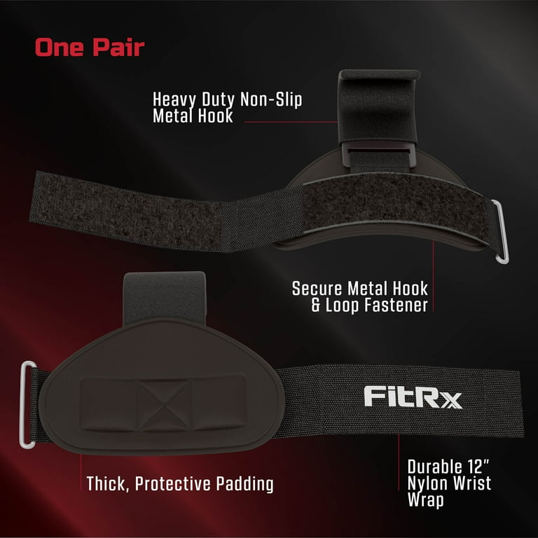 FitRx GripPro Weight Lifting Straps, Weight Lifting Wrist Straps, One Pair