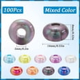 thumbnail image 2 of 100Pcs Transparent Acrylic European Beads Large Hole Beads Rondelle Mixed Color 14x8mm Hole: 5mm for DIY, 2 of 5