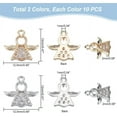 thumbnail image 3 of 20pcs Cubic Zirconia Angel Wing Charms Golden Silver Angle Pendants with Loops Dangle Angel Pendants Christmas Angle Charms for Jewelry Making Necklace Earrings Keychains 1mm Hole, 3 of 5