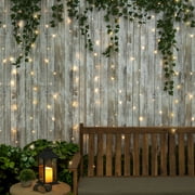 Merkury Innovations Warm White Cascading Curtain Lights with Music Sync for Outdoor and Indoor Use - Battery Powered